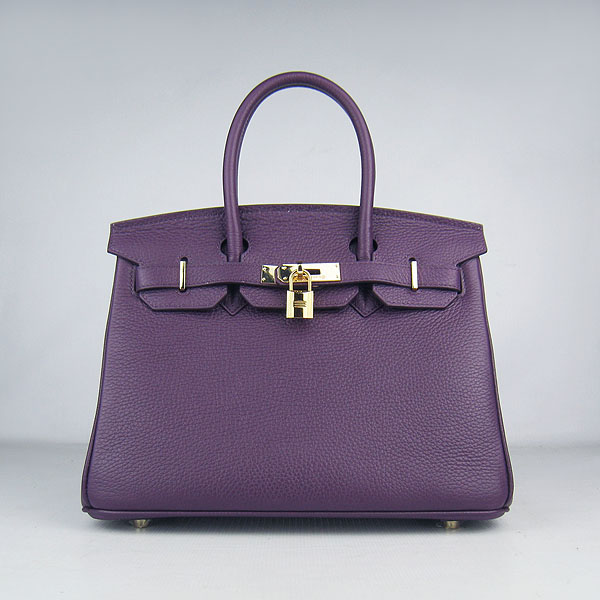 Replica Hermes Birkin 30CM Togo Leather Bag Purple 6088 On Sale